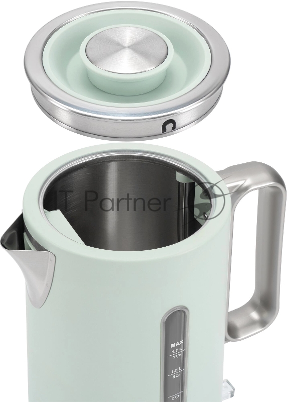 Чайник электрический Hyundai HYK-S9999 1.7л. 2200Вт светло-зеленый/серебристый корпус: металл