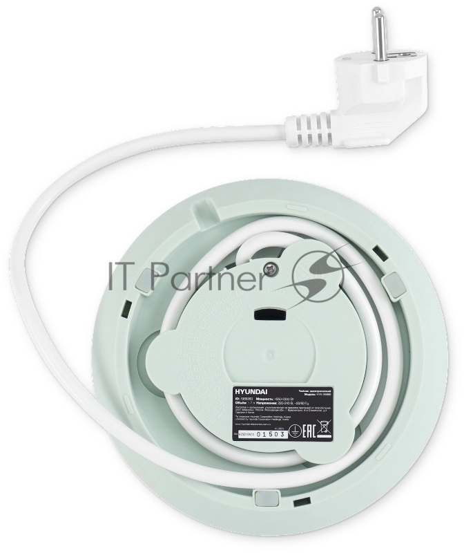 Чайник электрический Hyundai HYK-S9999 1.7л. 2200Вт светло-зеленый/серебристый корпус: металл