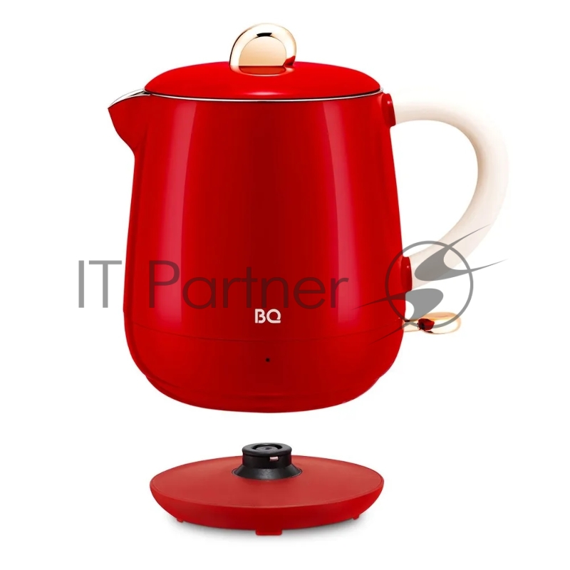 Чайник BQ KT1717P Red. Мощность:1000 Вт/Объем 0,6л/ Двухслойный корпус, внутренная колба из нержавеющей стали препятствует соприкоснавению пластика с кипящей водой, внешняя поверхность выполнена из высококачественного пластика - корпус не нагревается
