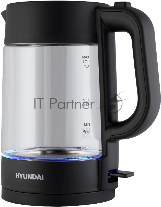 Чайник электрический Hyundai HYK-G7707 1.7л. 2200Вт графит корпус: стекло