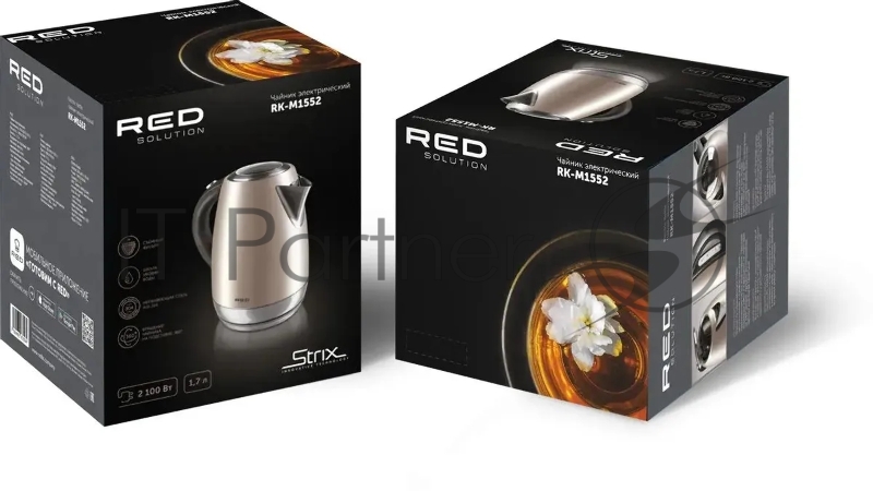 Чайник электрический Red Solution RK-M1552 1.7л. 2100Вт розовый корпус: нерж.сталь/пластик