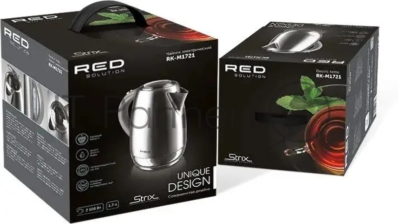 Чайник электрический Red Solution RK-M172 1.7л. 2100Вт нержавеющая сталь корпус: нерж.сталь/пластик