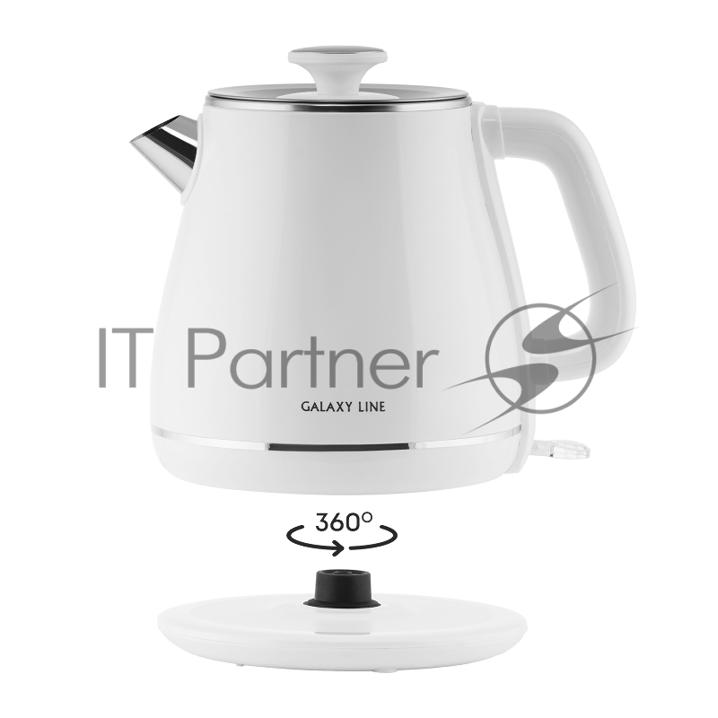 Чайник электрический GALAXY LINE GL 0331, белый, пластик, двойная стенка из нержавеющей стали AISI 304 и пищевого пластика, 2200 Вт, 1,8 л, индикатор работы