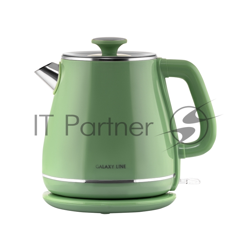 Чайник электрический GALAXY LINE GL 0331, зеленый, пластик, двойная стенка из нержавеющей стали AISI 304 и пищевого пластика, 2200 Вт, 1,8 л, индикатор работы