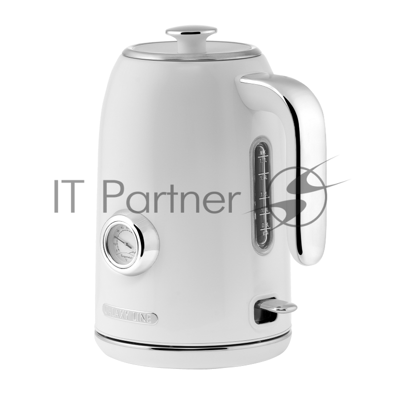 Чайник электрический GALAXY LINE GL 0352, сливочный зефир, металл, 2200 Вт, 1,7 л, корпус из нерж. стали AISI 304, STRIX контроллер, термометр, шкала уровня воды