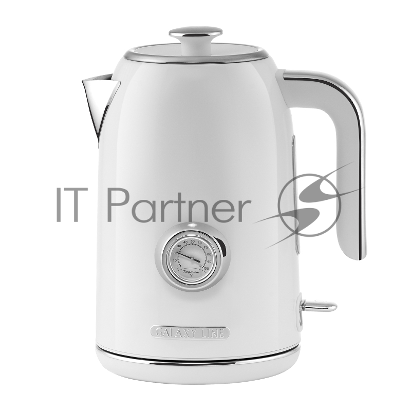 Чайник электрический GALAXY LINE GL 0352, сливочный зефир, металл, 2200 Вт, 1,7 л, корпус из нерж. стали AISI 304, STRIX контроллер, термометр, шкала уровня воды