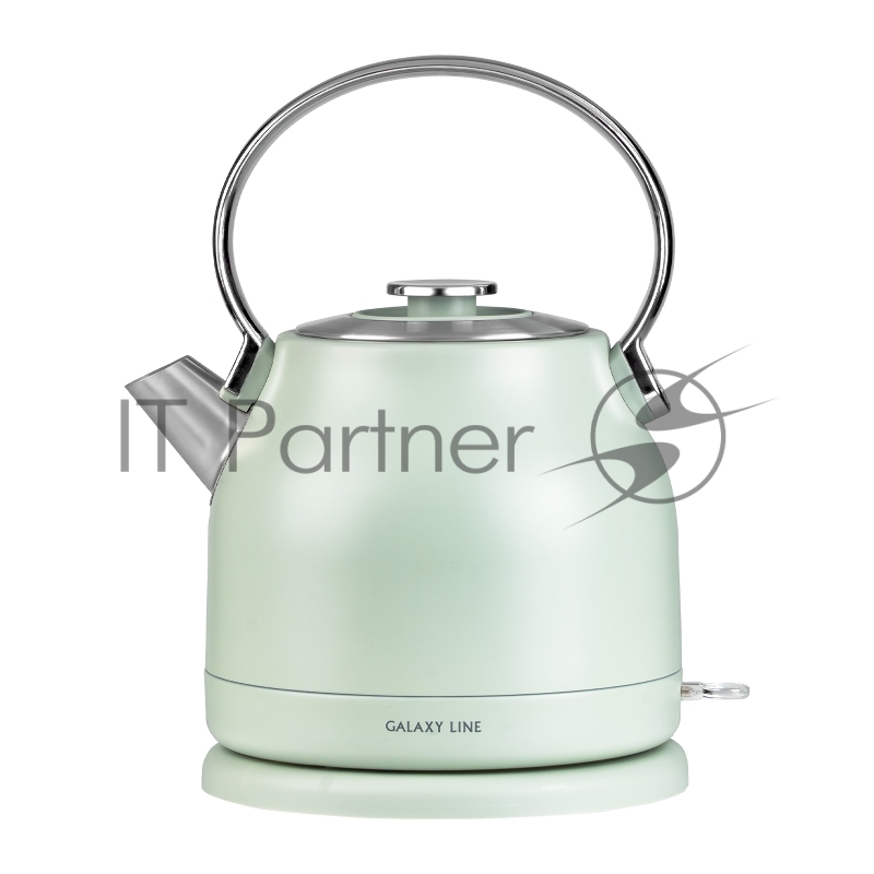 Чайник электрический GALAXY LINE GL 0333, мятный, металл, 2200 Вт, 1,5 л, стенка из нержавеющей стали AISI 304, индикатор работы, указатель максимального уровня воды