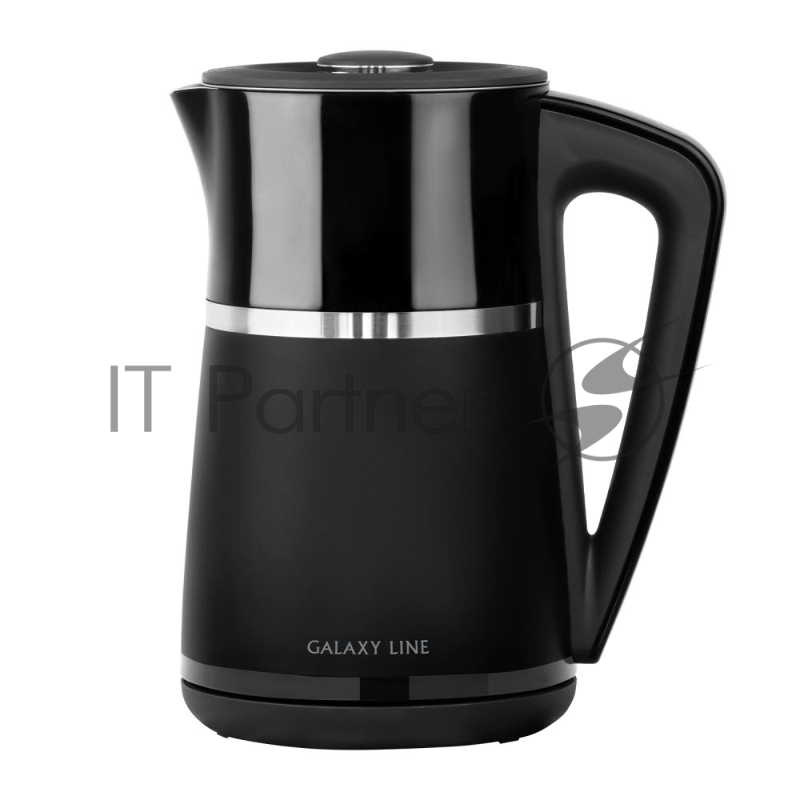 Чайник электрический GALAXY LINE GL 0338, черный, пластик, двойная стенка из нержавеющей стали AISI 304 и пищевого пластика, 2200 Вт, 1,7 л, LED-дисплей, регулировка температуры нагрева от 40 до 100 °с, функция подогрева и поддержания температуры, съ