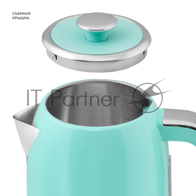 Чайник электрический Galaxy Line GL 0347 1.7л. 2200Вт бирюзовый корпус: нерж.сталь (ГЛ0347Л)