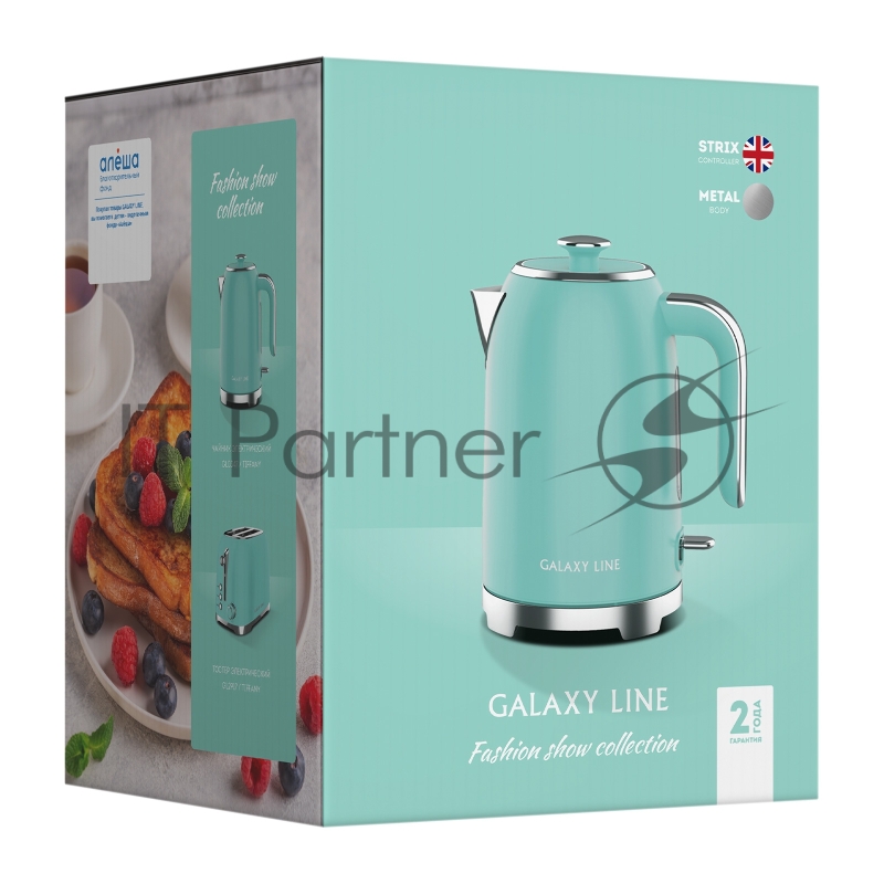 Чайник электрический Galaxy Line GL 0347 1.7л. 2200Вт бирюзовый корпус: нерж.сталь (ГЛ0347Л)