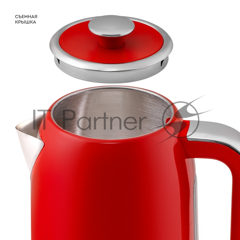 Чайник электрический Galaxy Line GL 0349 1.7л. 2200Вт красный корпус: нерж.сталь (ГЛ0349Л)