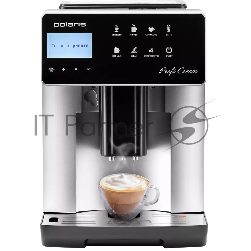 Кофемашина Polaris PACM 2055AC 1450Вт черный/серебристый
