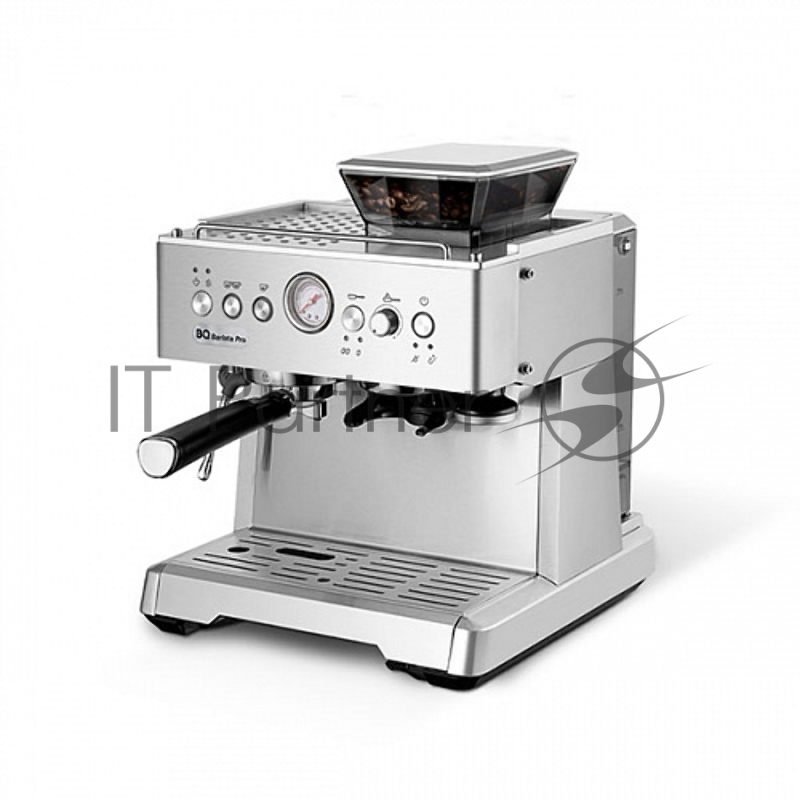 Кофейная станция BQ CM5001 Steel-Black, Давление 15 бар, Мощность 1550 Вт, Съемный резервуар для воды 2.3 л. 200 гр объем кофемолки, Точный контроль давления, Функция предсмачивания и программирования объема напитка. Для более полной передачи кофейно