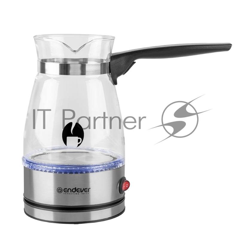 Кофеварка-турка электрическая Endever Costa-1015 цвет стальной, мощность 800 Вт, объем 0,4 л, корпус стекло, 36 шт/уп.
