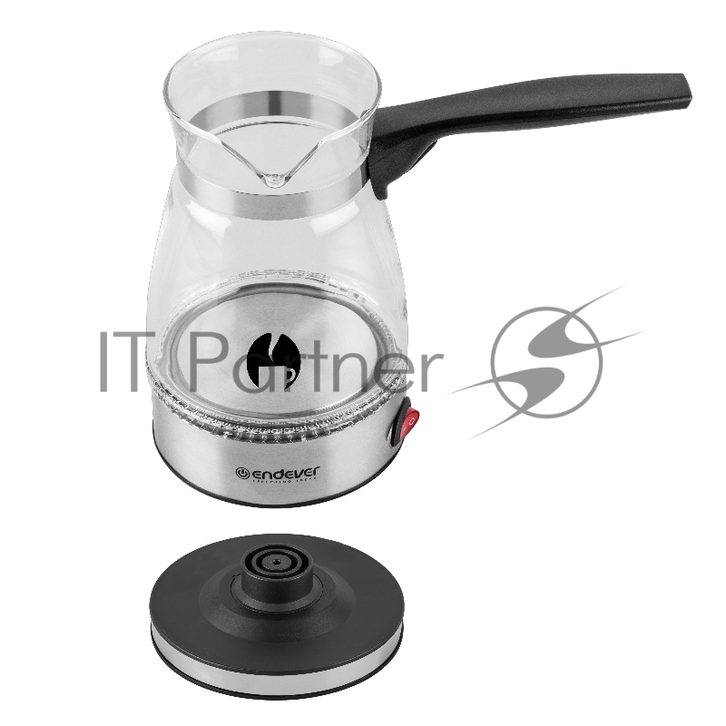 Кофеварка-турка электрическая Endever Costa-1015 цвет стальной, мощность 800 Вт, объем 0,4 л, корпус стекло, 36 шт/уп.