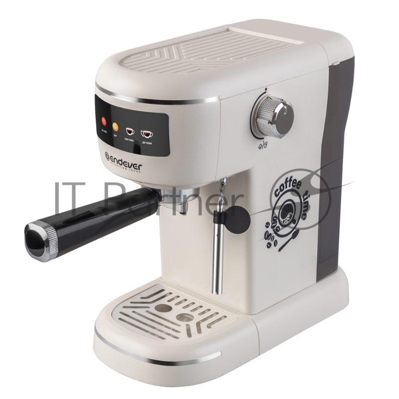 Кофеварка рожкового типа электрическая Endever Costa-1096, объем-1л, цвет белый, мощность 1400 Вт, давление 15 бар, 1 шт/уп