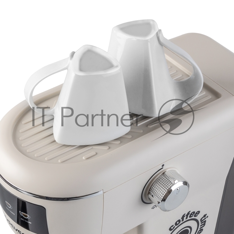 Кофеварка рожкового типа электрическая Endever Costa-1096, объем-1л, цвет белый, мощность 1400 Вт, давление 15 бар, 1 шт/уп