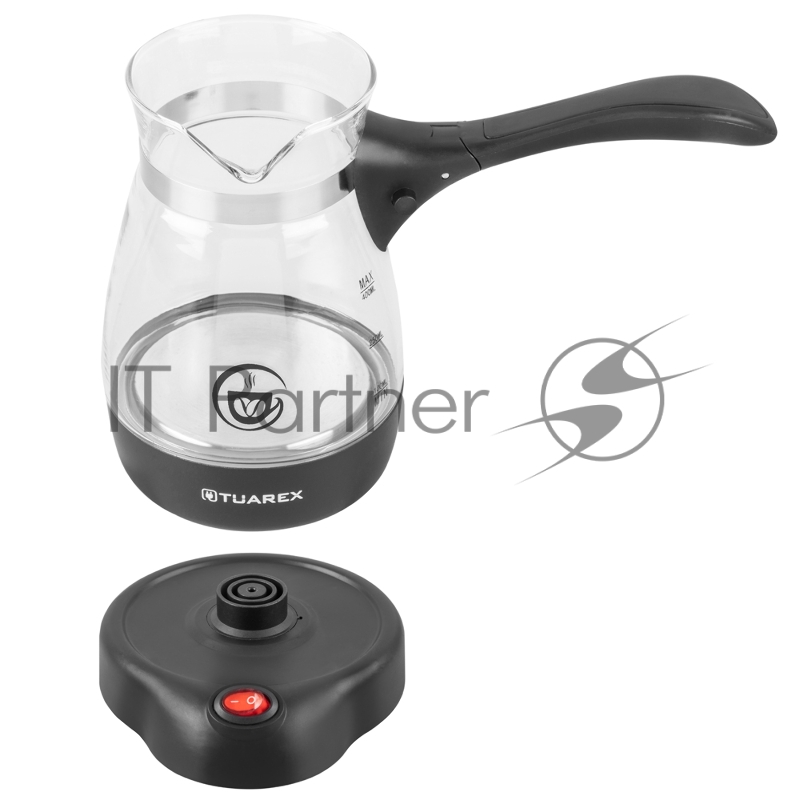 Кофеварка-турка Tuarex TK-1240 электрическая, цвет черный, мощность 600 Вт, объем 0,4 л, корпус стекло, 36 шт/уп.