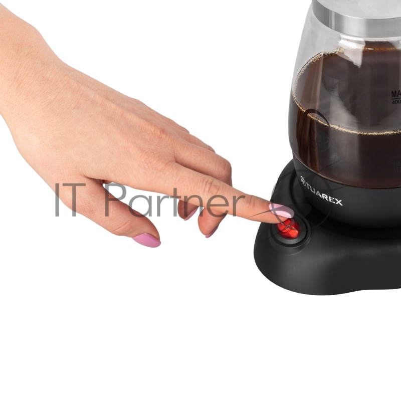 Кофеварка-турка Tuarex TK-1240 электрическая, цвет черный, мощность 600 Вт, объем 0,4 л, корпус стекло, 36 шт/уп.