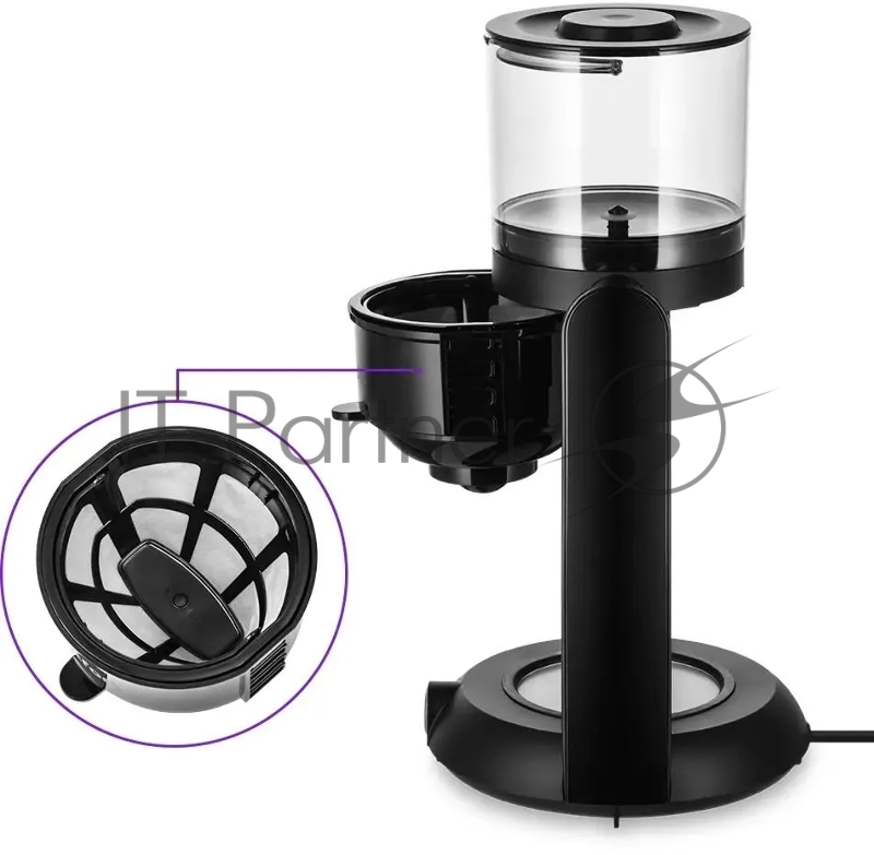 Кофеварка капельная Kitfort КТ-7136 680Вт черный