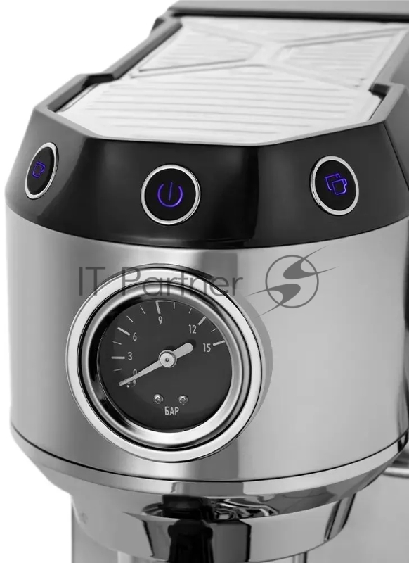 Кофеварка рожковая Kitfort КТ-7194 1450Вт нержавеющая сталь/черный