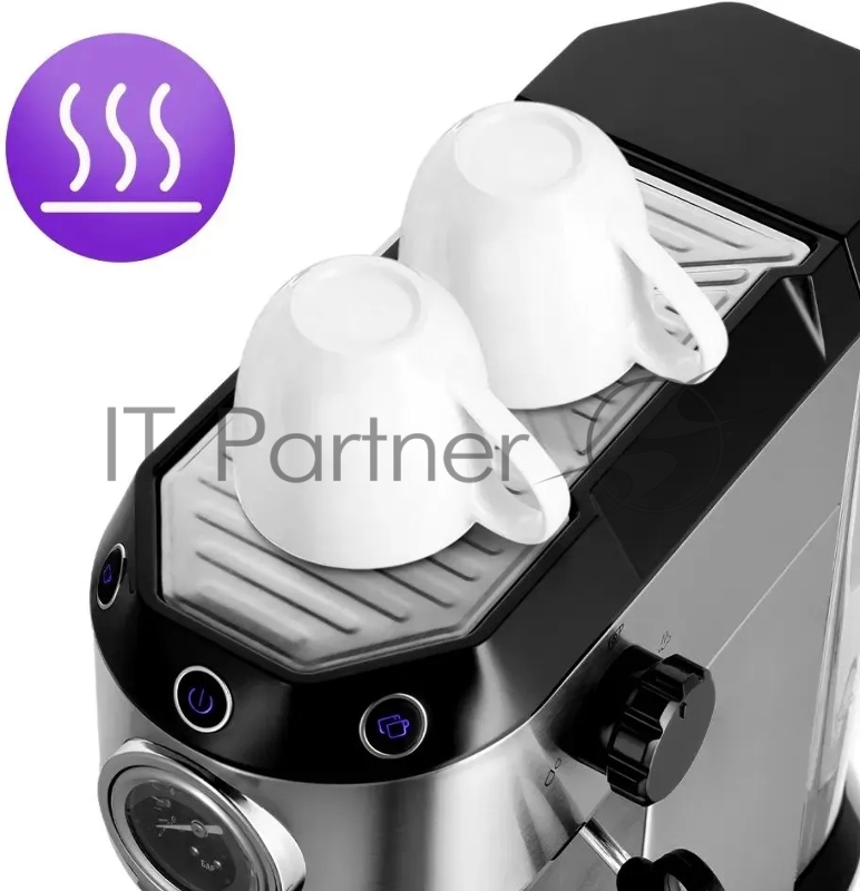 Кофеварка рожковая Kitfort КТ-7194 1450Вт нержавеющая сталь/черный