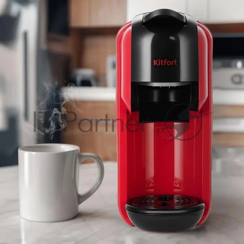 Кофеварка Kitfort КТ-7403 1450Вт красный/черный