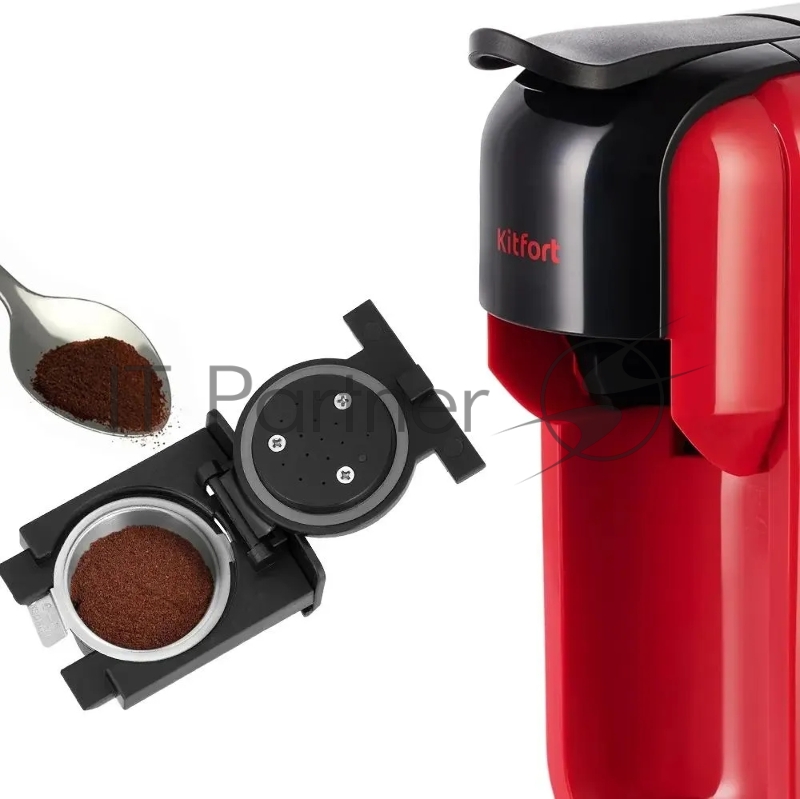 Кофеварка Kitfort КТ-7403 1450Вт красный/черный