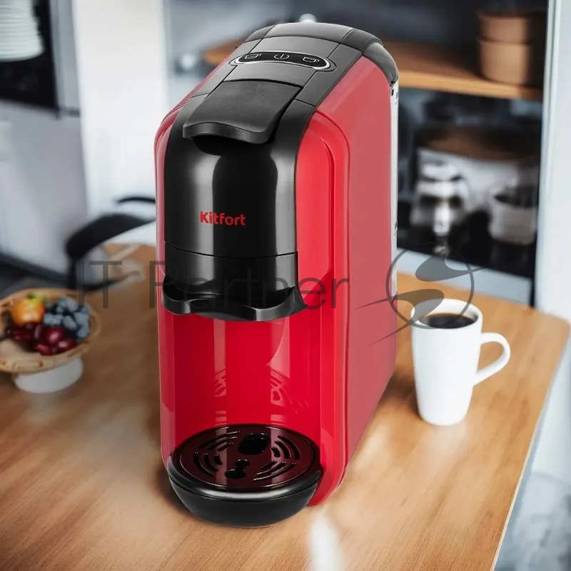 Кофеварка Kitfort КТ-7403 1450Вт красный/черный