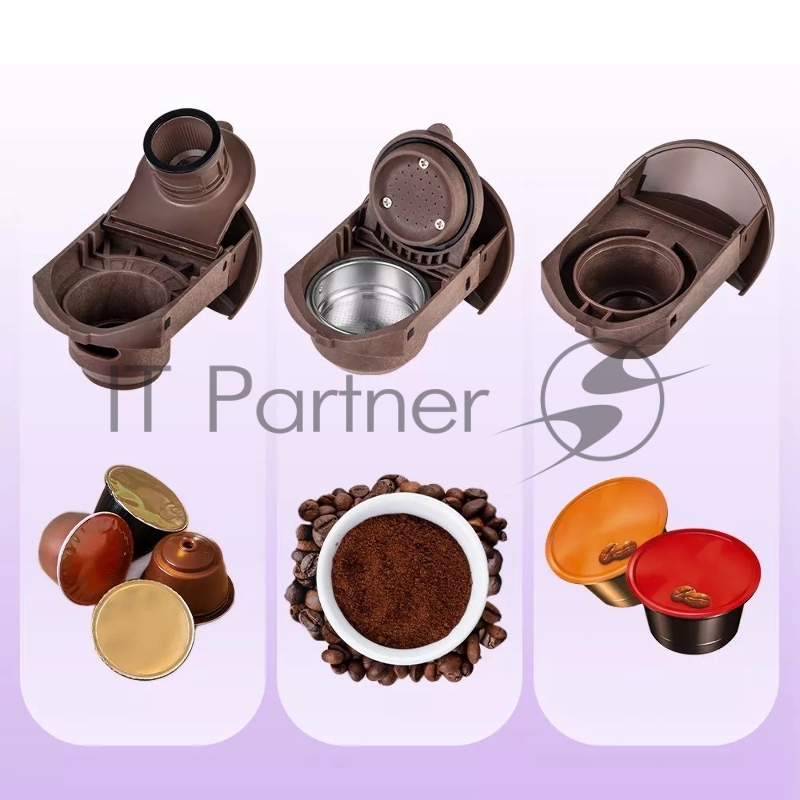 Кофеварка Kitfort КТ-7448 1400Вт коричневый/бежевый