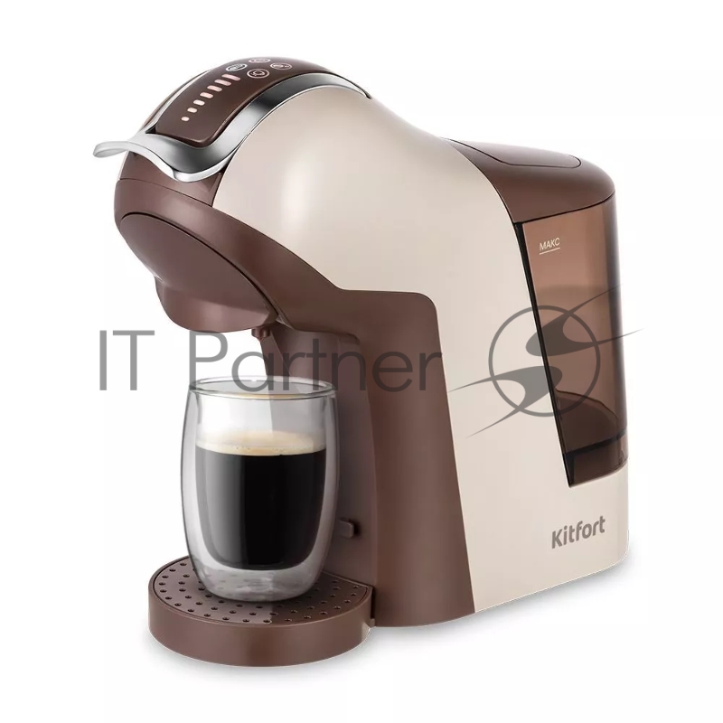 Кофеварка Kitfort КТ-7448 1400Вт коричневый/бежевый