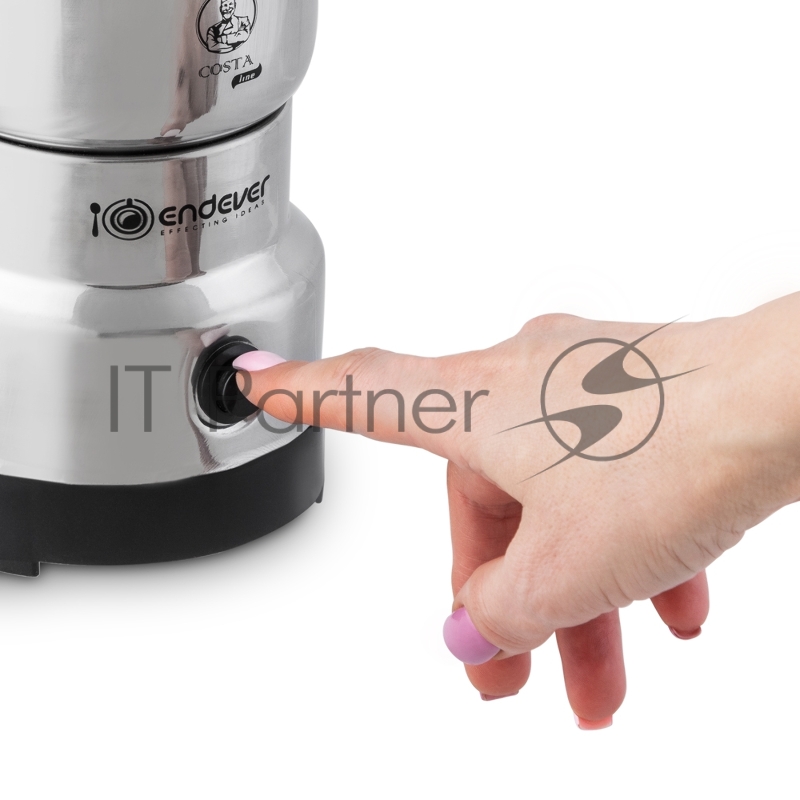 Кофемолка Endever Costa-1064, 150 Вт, до 25000 об/мин, цвет стальной, вес продукта для помола 120 гр, 24 шт/уп
