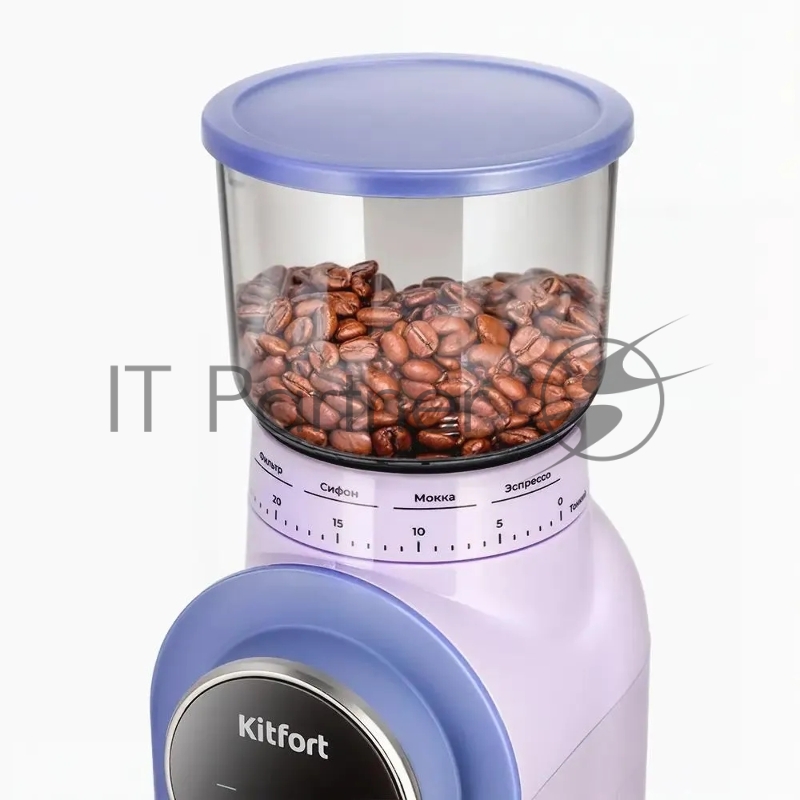 Кофемолка Kitfort КТ-7210 160Вт сист.помол.:жернова вместим.:275гр лавандовый