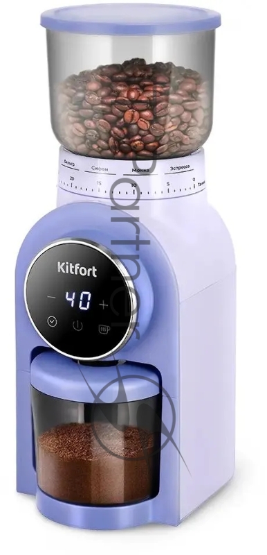 Кофемолка Kitfort КТ-7210 160Вт сист.помол.:жернова вместим.:275гр лавандовый