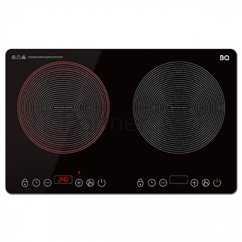 Электрическая индукционная плитка BQ HP105W Black-Silver, Мощность 3500 Вт (2000 Вт левая конфорка + 1500 Вт правая конфорка), Температурные режимы: 100-240 , Таймер: до 4 часов, Нагрев: 2 секунды