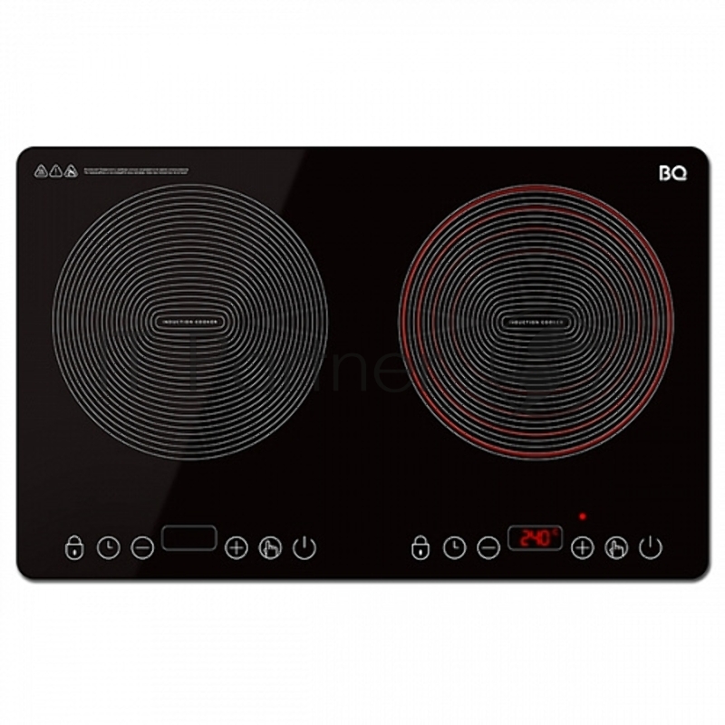Электрическая индукционная плитка BQ HP105W Black-Silver, Мощность 3500 Вт (2000 Вт левая конфорка + 1500 Вт правая конфорка), Температурные режимы: 100-240 , Таймер: до 4 часов, Нагрев: 2 секунды