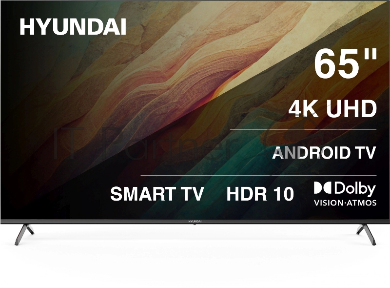 Телевизор LED Hyundai 65 H-LED65BU7009 Android TV Frameless Metal черный/черный 4K Ultra HD 60Hz DVB-T DVB-T2 DVB-C DVB-S DVB-S2 USB WiFi Smart TV