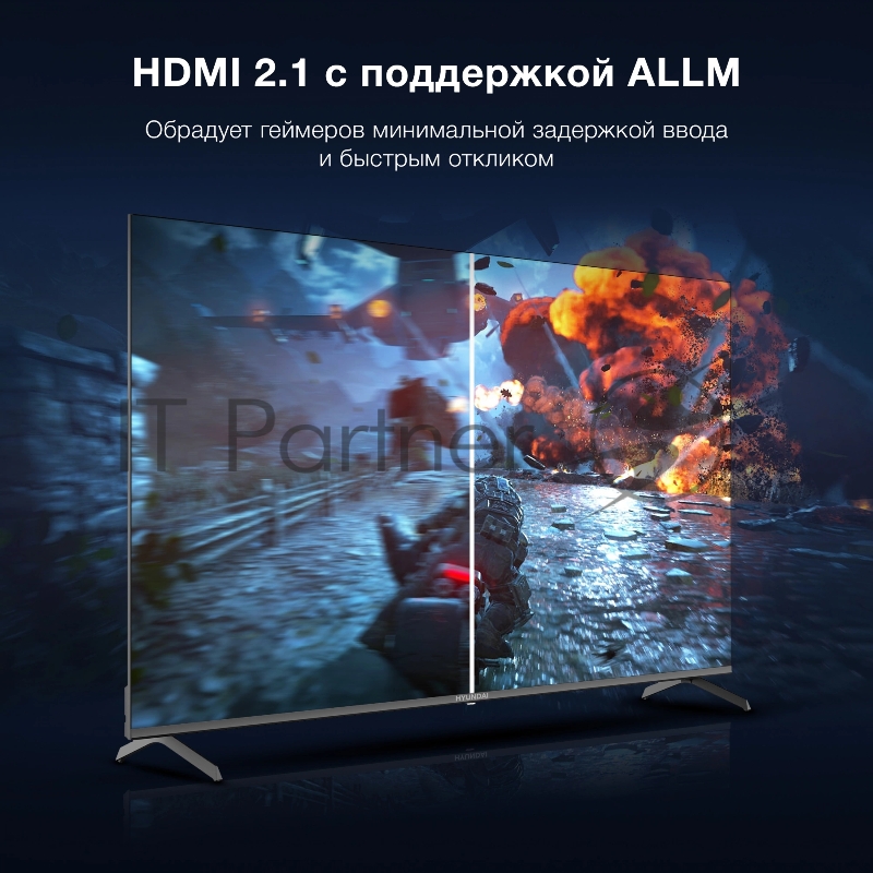Телевизор LED Hyundai 65 H-LED65BU7009 Android TV Frameless Metal черный/черный 4K Ultra HD 60Hz DVB-T DVB-T2 DVB-C DVB-S DVB-S2 USB WiFi Smart TV