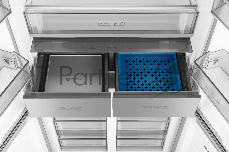 Холодильник WEISSGAUFF WCD 590 INVERTER NO FROST GOLD GLASS