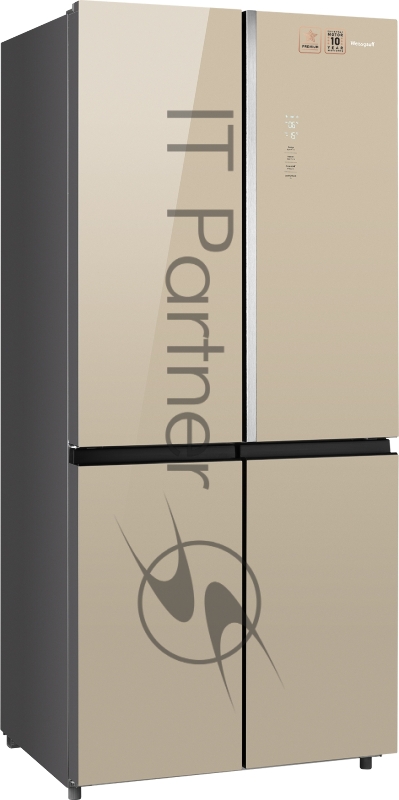 Холодильник WEISSGAUFF WCD 590 INVERTER NO FROST GOLD GLASS