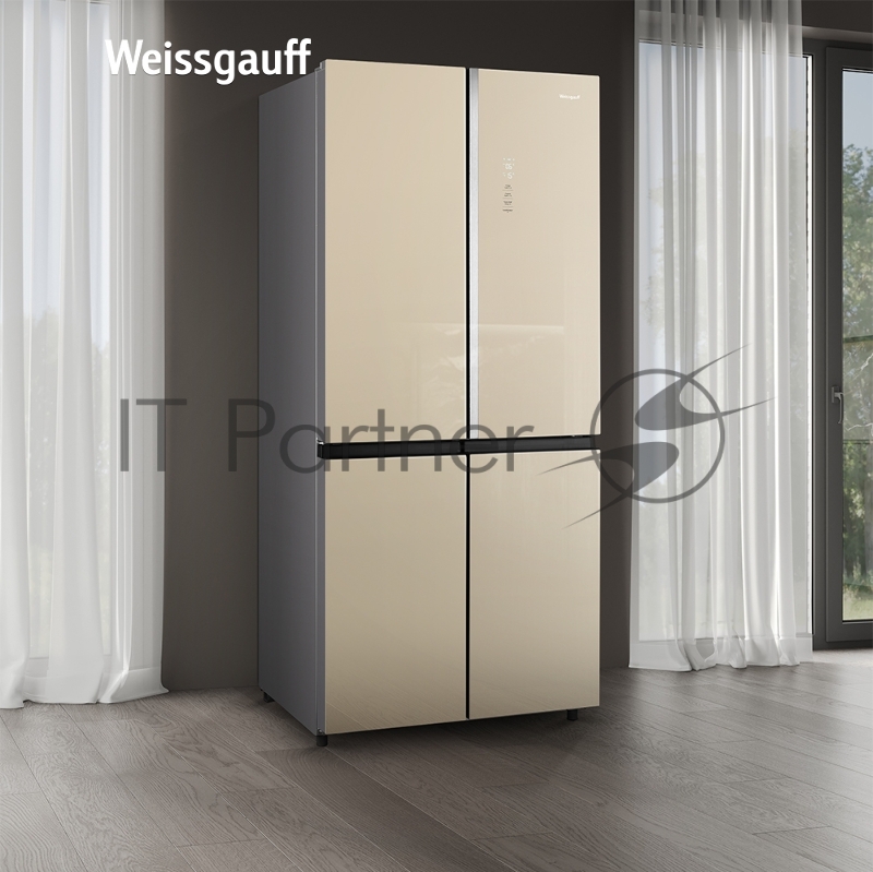 Холодильник WEISSGAUFF WCD 590 INVERTER NO FROST GOLD GLASS