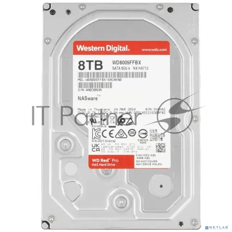 Жесткий диск WD SATA-III 8TB WD8005FFBX NAS Red Pro (7200rpm) 256Mb 3.5
