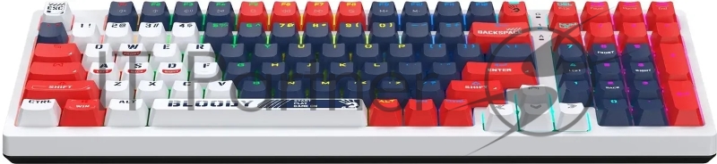 Клавиатура A4Tech Bloody S98 Sports Navy BLMS Plus механическая синий/белый USB for gamer LED (S98 SPORTS NAVY BLMS RED PLUS)