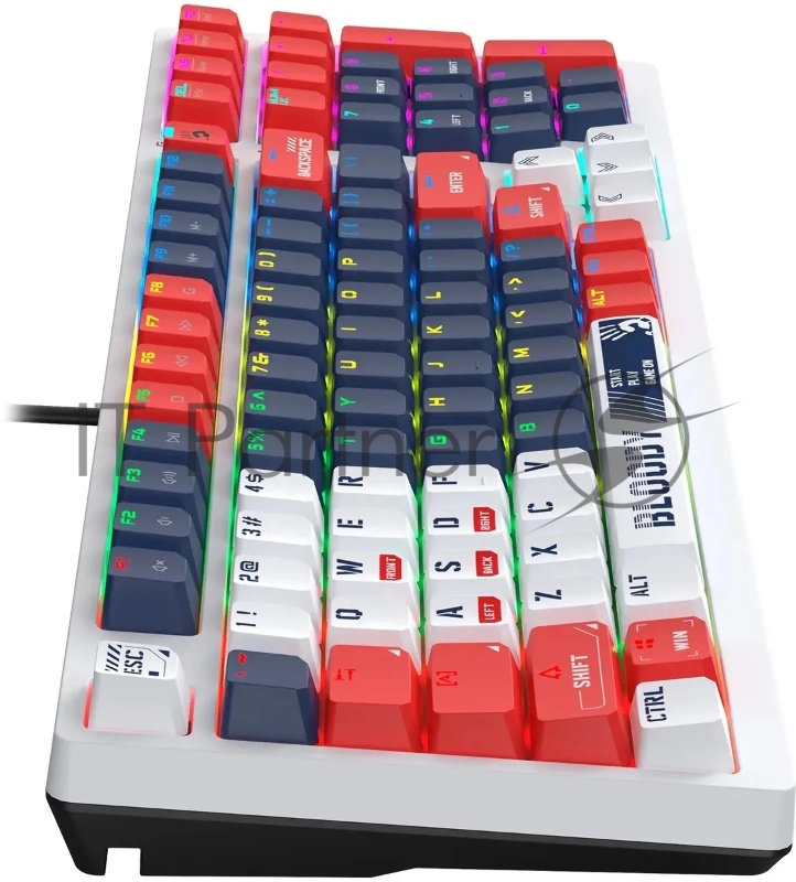 Клавиатура A4Tech Bloody S98 Sports Navy BLMS Plus механическая синий/белый USB for gamer LED (S98 SPORTS NAVY BLMS RED PLUS)