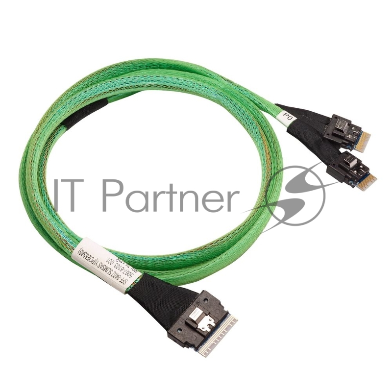 Кабель ACD-60004-ZC Slimline SASx8 (SFF8654) -to- 2 Slimline SASx4 (SFF8654)+ SFF9402, 1M, (аналог Broadcom 05-60004-00) {100}