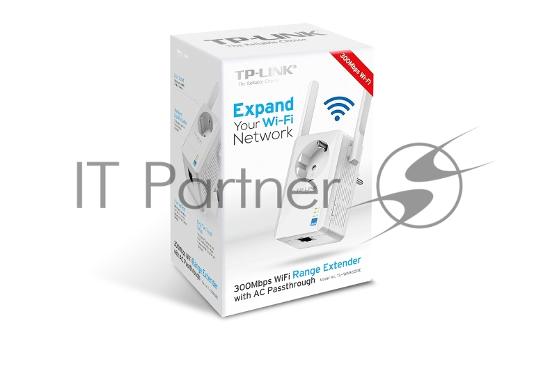 Сетевой адаптер TP-Link SOHO TL-WA860RE 300Mbps Wireless N Wall Plugged Range Extender with AC Passthrough, QCA(Atheros), 2T2R, 2.4GHz, 802.11b/g/n, 1 10/100Mbps LAN port, Range Extender button, Range Extender mode, suppo поставляется без кабеля RJ-