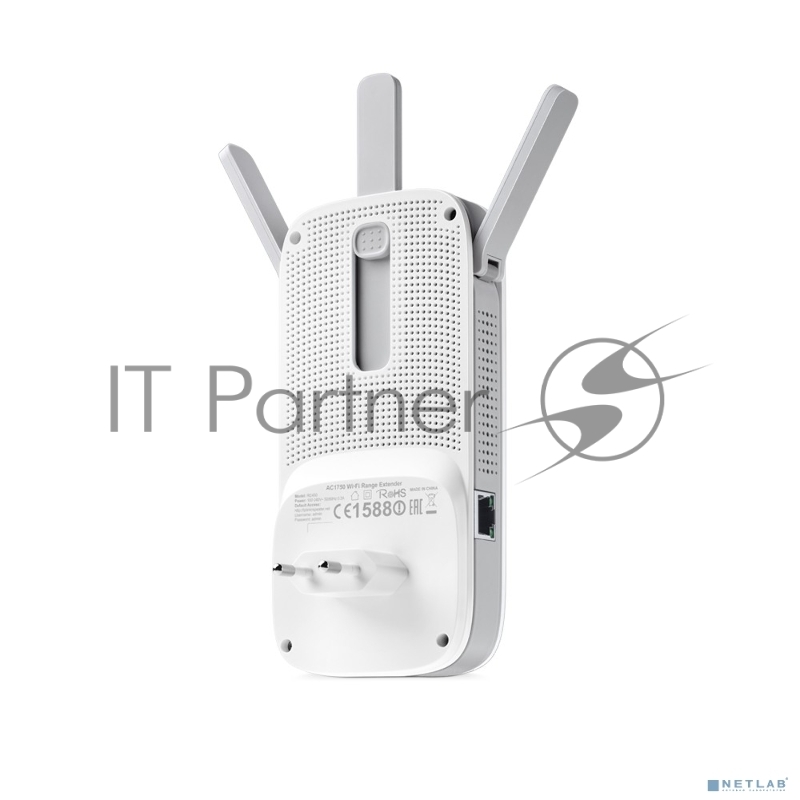 Повторитель беспроводного сигнала TP-Link SOHO RE450 10/100/1000BASE-TX/Wi-Fi белый поставляется без кабеля RJ-45