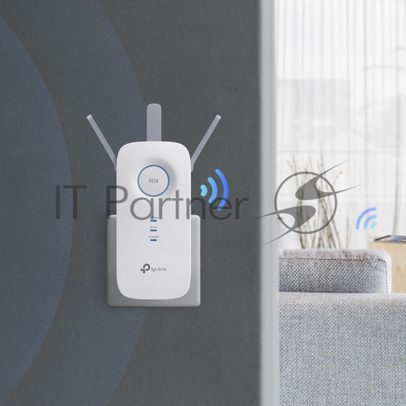 Повторитель беспроводного сигнала TP-Link SOHO RE450 10/100/1000BASE-TX/Wi-Fi белый поставляется без кабеля RJ-45