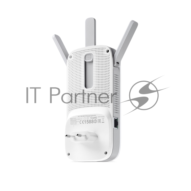 Повторитель беспроводного сигнала TP-Link SOHO RE450 10/100/1000BASE-TX/Wi-Fi белый поставляется без кабеля RJ-45