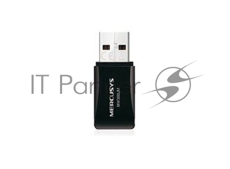 Сетевой адаптер USB2.0 адаптер Mercusys MW300UM, 300Мбит/с, компактный